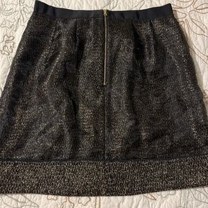 Exposed zipper wool shimmer skirt